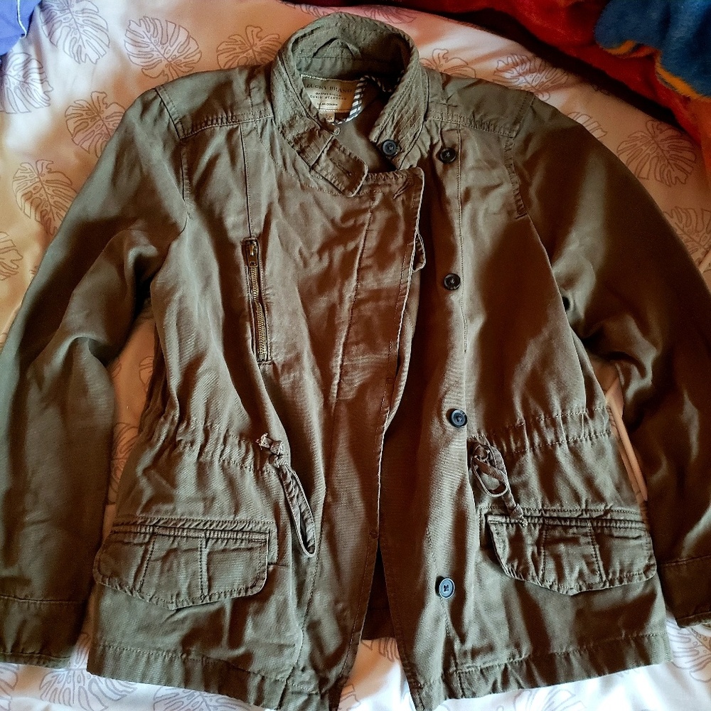 Olive green military jacket